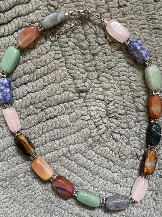 Multi color stone necklace. 80g 17" Tiger's Eye Quartz - Picture 5 of 6